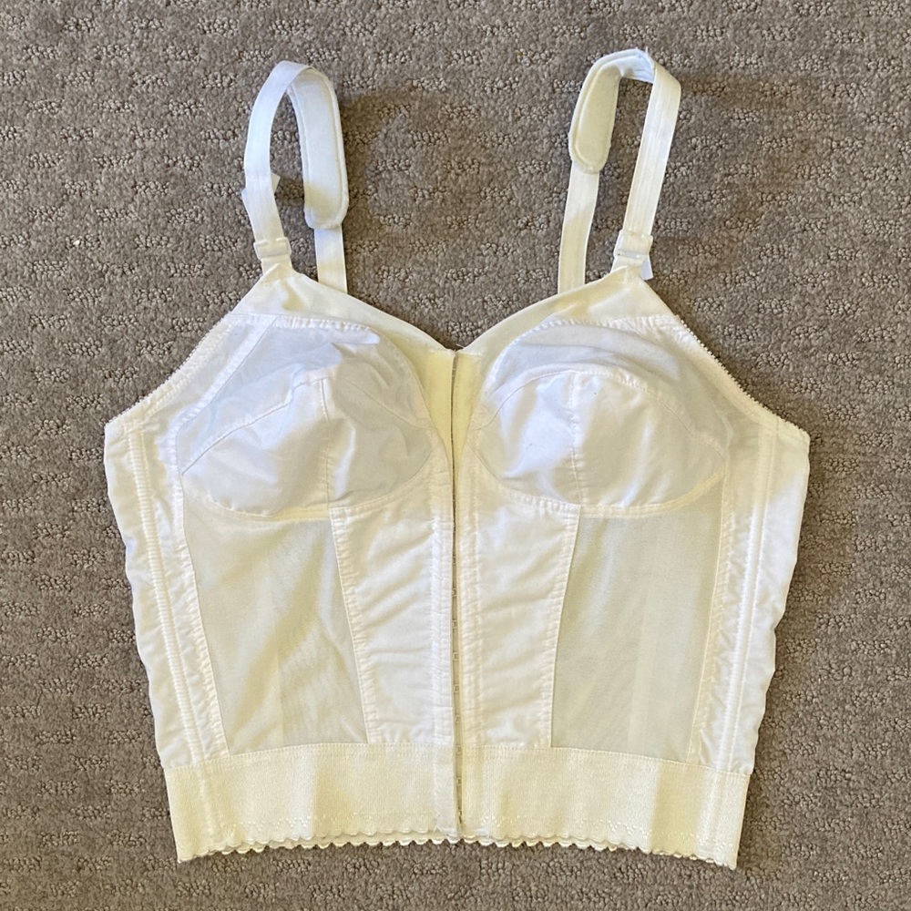Underscore white retro-style bustier, Sz 36B.